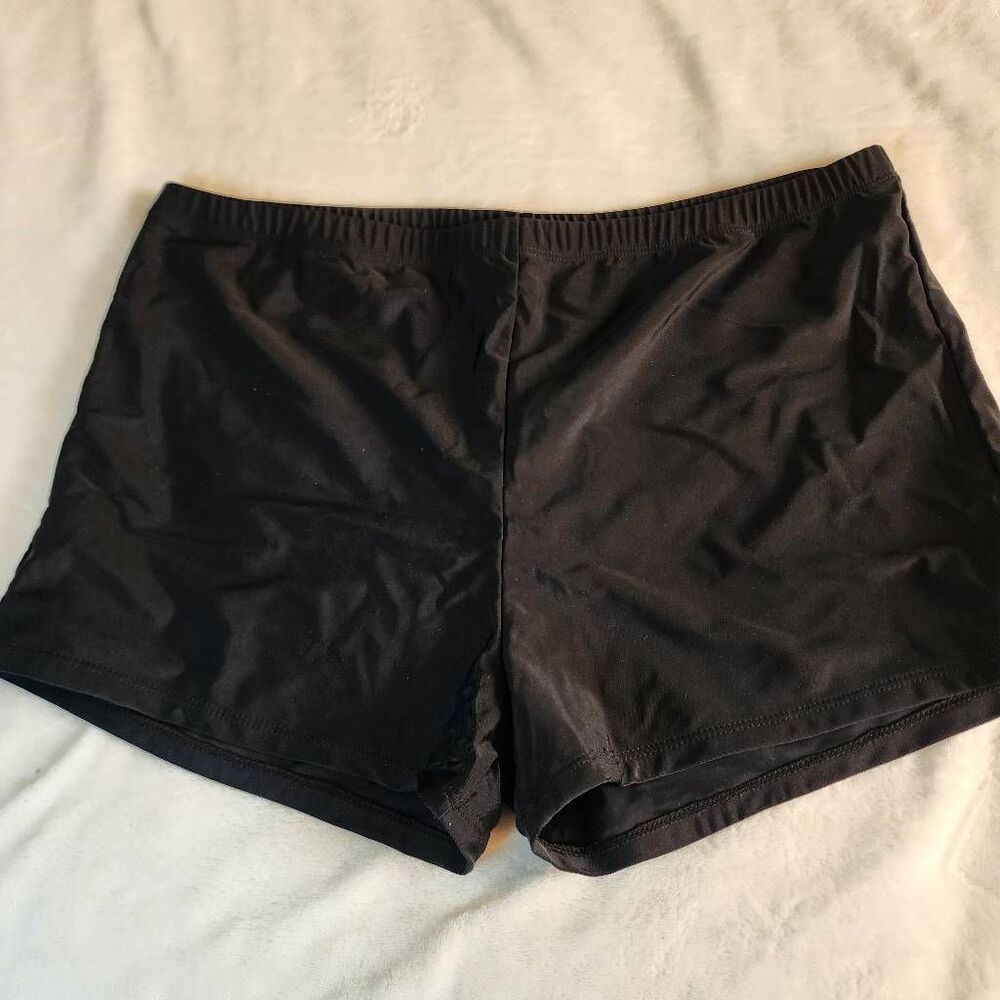 Unbranded Womens Black Plus Size Boy Shorts Swim Bottoms Size 20W